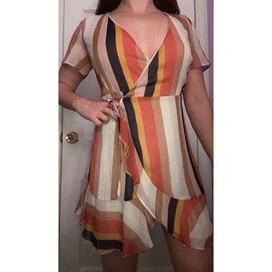 striped wrap dress Nordstrom